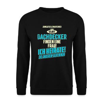 JGA BRAEUTIGAM - Dachdecker - strong sky blue - - Unisex Pullover - Schwarz - Vorne - Alina (178cm) & Michal (187cm)