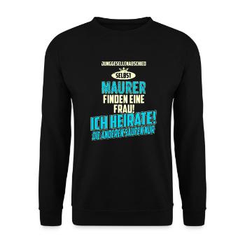 JGA BRAEUTIGAM - Maurer - strong sky blue - - Unisex Pullover - Schwarz - Vorne - Alina (178cm) & Michal (187cm)
