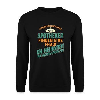 JGA Team - Apotheker - petrol strong orange - - Unisex Pullover - Schwarz - Vorne - Alina (178cm) & Michal (187cm)