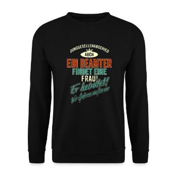 JGA Team - Beamter - Version Auch - petrol - - Unisex Pullover - Schwarz - Vorne - Alina (178cm) & Michal (187cm)