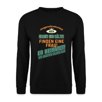JGA Team - Brauer und Mälzer - petrol strong - Unisex Pullover - Schwarz - Vorne - Alina (178cm) & Michal (187cm)