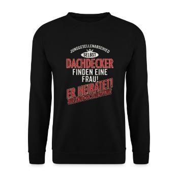 JGA Team - Dachdecker - US clean Style red grey - - Unisex Pullover - Schwarz - Vorne - Alina (178cm) & Michal (187cm)