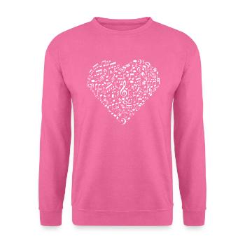 J'aime la musique | Musicien de symboles musicaux - Sweat-shirt Unisexe - rose - Devant