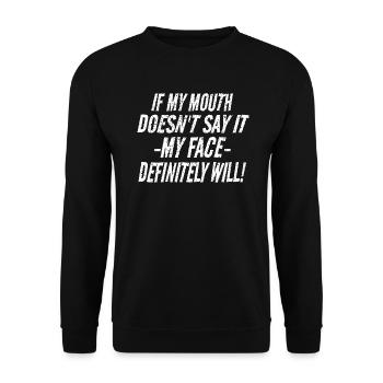 Sarcasme Ironie Dicton Humour Fun Idée cadeau - Sweat-shirt Unisexe - noir - Devant - Alina (178cm) & Michal (187cm)