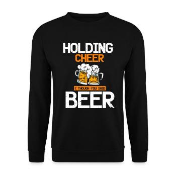 Beifall für Bier-Tees - Unisex Pullover - Schwarz - Vorne - Alina (178cm) & Michal (187cm)