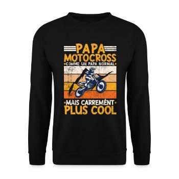Papa Motocross Humour Moto Cross Motard Motocyclis - Sweat-shirt Unisexe - noir - Devant - Alina (178cm) & Michal (187cm)