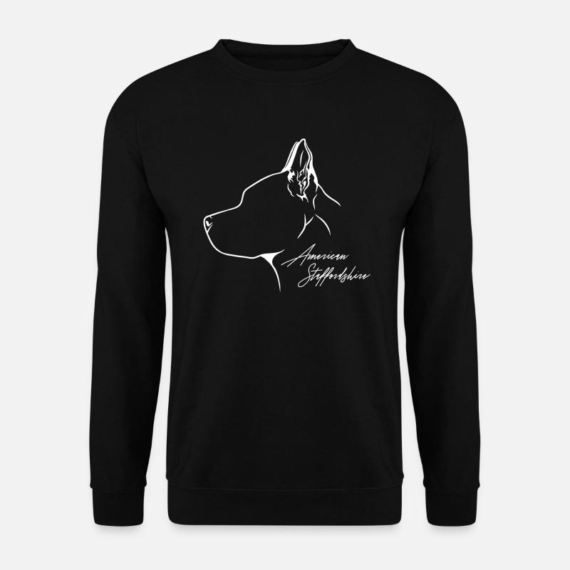 American Staffordshire Profil Hunde Hund Wilsigns - Unisex Pullover - Schwarz