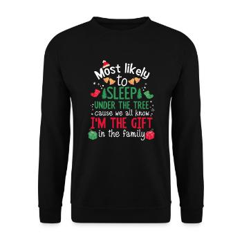 Christmas Saying Funny Humor Witty Xmas - Unisex Sweatshirt - black - Front - Alina (178cm) & Michal (187cm)