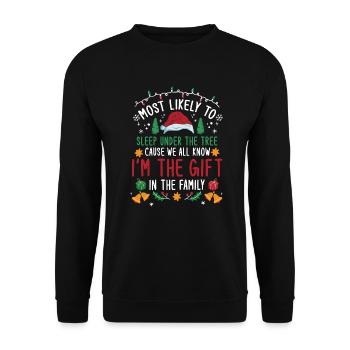 Christmas Saying Funny Humor Witty Xmas - Unisex Sweatshirt - black - Front - Alina (178cm) & Michal (187cm)