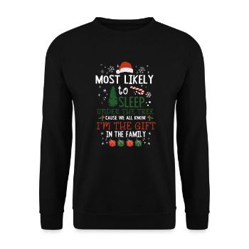 Christmas Saying Funny Humor Witty Xmas - Unisex Sweatshirt - black - Front - Alina (178cm) & Michal (187cm)