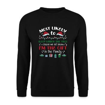 Christmas Saying Funny Humor Witty Xmas - Unisex Sweatshirt - black - Front - Alina (178cm) & Michal (187cm)