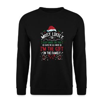Christmas Saying Funny Humor Witty Xmas - Unisex Sweatshirt - black - Front - Alina (178cm) & Michal (187cm)