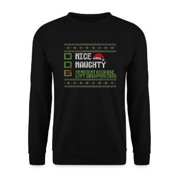 Noël Humour Drôle Drôle Noël Dicton - Sweat-shirt Unisexe - noir - Devant - Alina (178cm) & Michal (187cm)