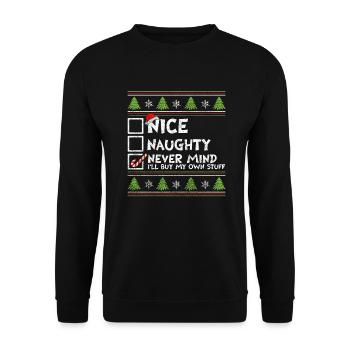 Christmas Xmas Saying Humor Funny Witty - Unisex Sweatshirt - black - Front - Alina (178cm) & Michal (187cm)