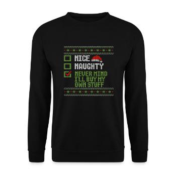 Christmas Xmas Saying Funny Witty Humor - Unisex Sweatshirt - black - Front - Alina (178cm) & Michal (187cm)