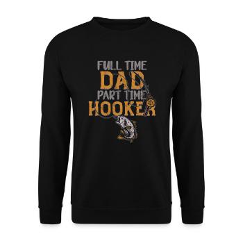 Pêcheur Papa Pêche Humour Père Pêche - Sweat-shirt Unisexe - noir - Devant - Alina (178cm) & Michal (187cm)