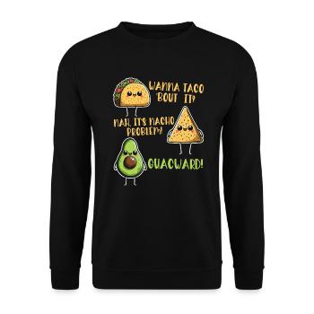 Funny Saying Taco Nacho Avocado Humor Funny - Unisex Sweatshirt - black - Front - Alina (178cm) & Michal (187cm)