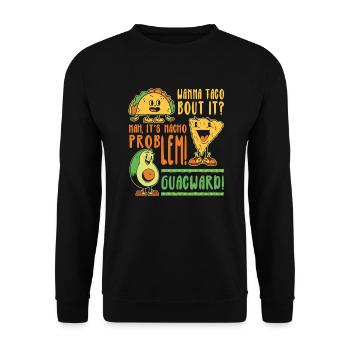 Funny Saying Taco Nacho Avocado Humor Funny - Unisex Sweatshirt - black - Front - Alina (178cm) & Michal (187cm)