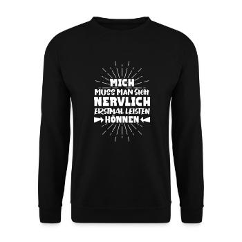 Lustiger Spruch Sarkasmus Ironie Humor Witzig - Unisex Pullover - Schwarz - Vorne - Alina (178cm) & Michal (187cm)