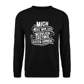 Lustiger Spruch Humor Sarkasmus Ironie Witzig - Unisex Pullover - Schwarz - Vorne - Alina (178cm) & Michal (187cm)