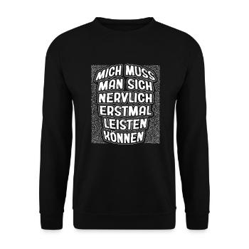 Lustiger Spruch Humor Witzig Sarkasmus Ironie - Unisex Pullover - Schwarz - Vorne - Alina (178cm) & Michal (187cm)