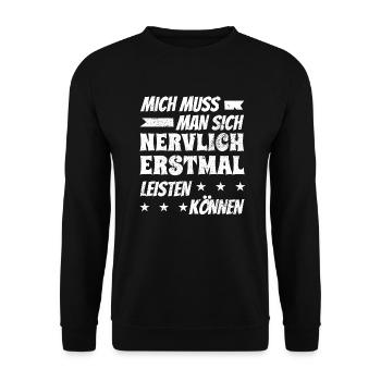 Lustiger Spruch Humor Witzig Ironie Sarkasmus - Unisex Pullover - Schwarz - Vorne - Alina (178cm) & Michal (187cm)