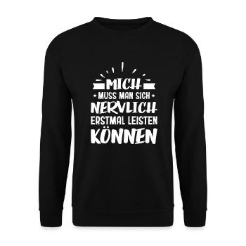 Lustiger Spruch Humor Sarkasmus Ironie Witzig - Unisex Pullover - Schwarz - Vorne - Alina (178cm) & Michal (187cm)