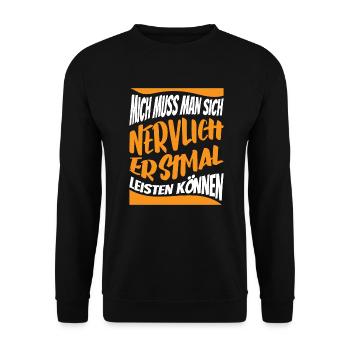 Lustiger Spruch Sarkasmus Ironie Humor Witzig - Unisex Pullover - Schwarz - Vorne - Alina (178cm) & Michal (187cm)