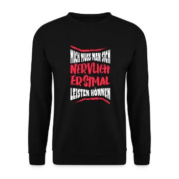 Lustiger Spruch Humor Sarkasmus Ironie Witzig - Unisex Pullover - Schwarz - Vorne - Alina (178cm) & Michal (187cm)