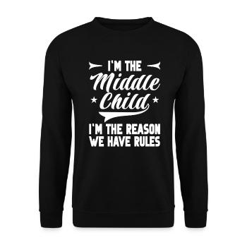 Familie Kinder Geschwister Lustig Geschenkidee - Unisex Pullover - Schwarz - Vorne - Alina (178cm) & Michal (187cm)