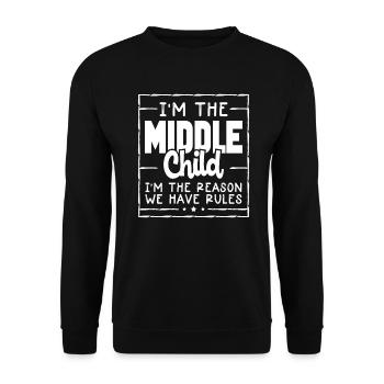 Familie Kinder Geschwister Lustig Geschenkidee - Unisex Pullover - Schwarz - Vorne - Alina (178cm) & Michal (187cm)