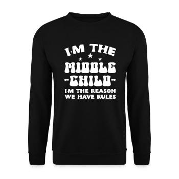 Familie Kinder Geschwister Lustig Geschenkidee - Unisex Pullover - Schwarz - Vorne - Alina (178cm) & Michal (187cm)