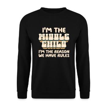 Familie Kinder Geschwister Lustig Geschenkidee - Unisex Pullover - Schwarz - Vorne - Alina (178cm) & Michal (187cm)