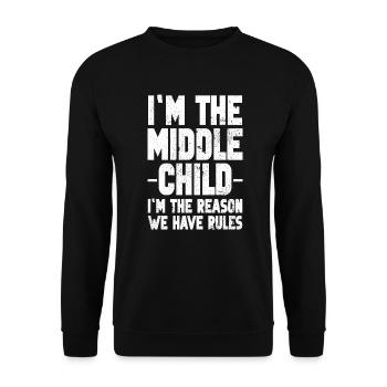 Familie Kinder Geschwister Lustig Geschenkidee - Unisex Pullover - Schwarz - Vorne - Alina (178cm) & Michal (187cm)