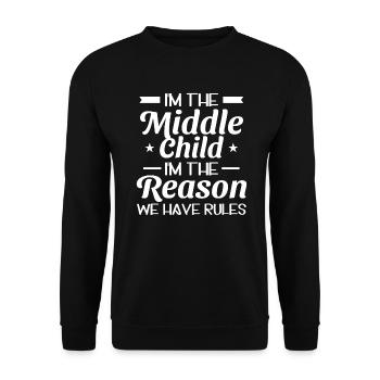 Familie Kinder Geschwister Lustig Geschenkidee - Unisex Pullover - Schwarz - Vorne - Alina (178cm) & Michal (187cm)