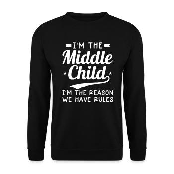 Familie Kinder Geschwister Lustig Geschenkidee - Unisex Pullover - Schwarz - Vorne - Alina (178cm) & Michal (187cm)