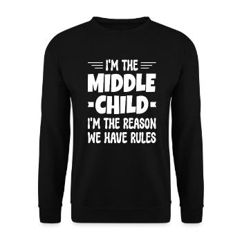Familie Kinder Geschwister Lustig Geschenkidee - Unisex Pullover - Schwarz - Vorne - Alina (178cm) & Michal (187cm)