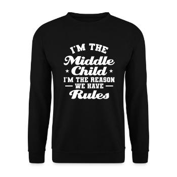 Familie Kinder Geschwister Lustig Geschenkidee - Unisex Pullover - Schwarz - Vorne - Alina (178cm) & Michal (187cm)
