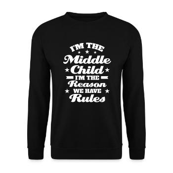 Familie Kinder Geschwister Lustig Geschenkidee - Unisex Pullover - Schwarz - Vorne - Alina (178cm) & Michal (187cm)