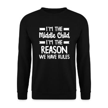 Familie Kinder Geschwister Lustig Geschenkidee - Unisex Pullover - Schwarz - Vorne - Alina (178cm) & Michal (187cm)