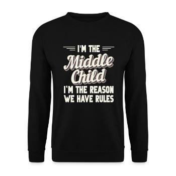 Familie Kinder Geschwister Lustig Geschenkidee - Unisex Pullover - Schwarz - Vorne - Alina (178cm) & Michal (187cm)
