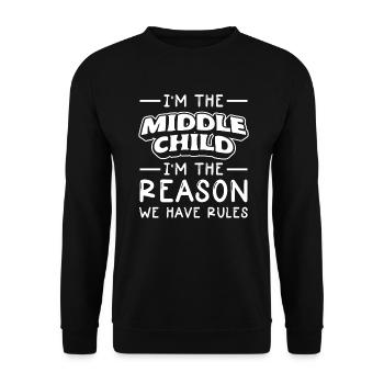 Familie Kinder Geschwister Lustig Geschenkidee - Unisex Pullover - Schwarz - Vorne - Alina (178cm) & Michal (187cm)