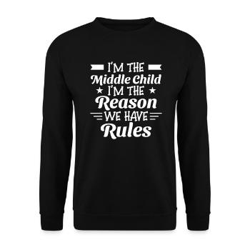 Familie Kinder Geschwister Lustig Geschenkidee - Unisex Pullover - Schwarz - Vorne - Alina (178cm) & Michal (187cm)