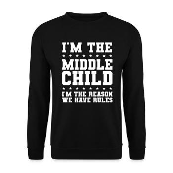 Familie Kinder Geschwister Lustig Geschenkidee - Unisex Pullover - Schwarz - Vorne - Alina (178cm) & Michal (187cm)