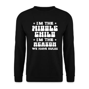 Familie Kinder Geschwister Lustig Geschenkidee - Unisex Pullover - Schwarz - Vorne - Alina (178cm) & Michal (187cm)
