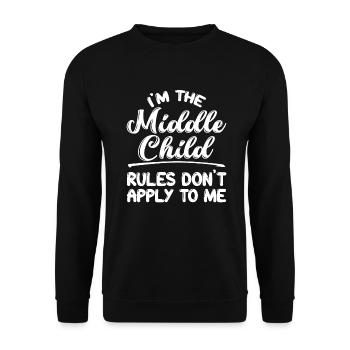Familie Kinder Geschwister Lustig Geschenkidee - Unisex Pullover - Schwarz - Vorne - Alina (178cm) & Michal (187cm)