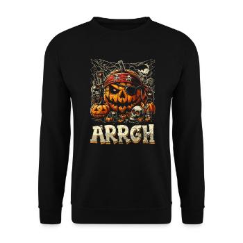 Halloween Pirate Dire Tenue Costume Arrgh - Sweat-shirt Unisexe - noir - Devant - Alina (178cm) & Michal (187cm)