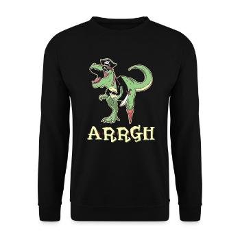 Halloween Piraten Spruch Outfit Kostüm Arrgh - Unisex Pullover - Schwarz - Vorne - Alina (178cm) & Michal (187cm)