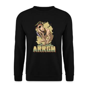 Halloween Piraten Spruch Outfit Kostüm Arrgh - Unisex Pullover - Schwarz - Vorne - Alina (178cm) & Michal (187cm)