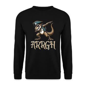 Halloween Piraten Spruch Outfit Kostüm Arrgh - Unisex Pullover - Schwarz - Vorne - Alina (178cm) & Michal (187cm)